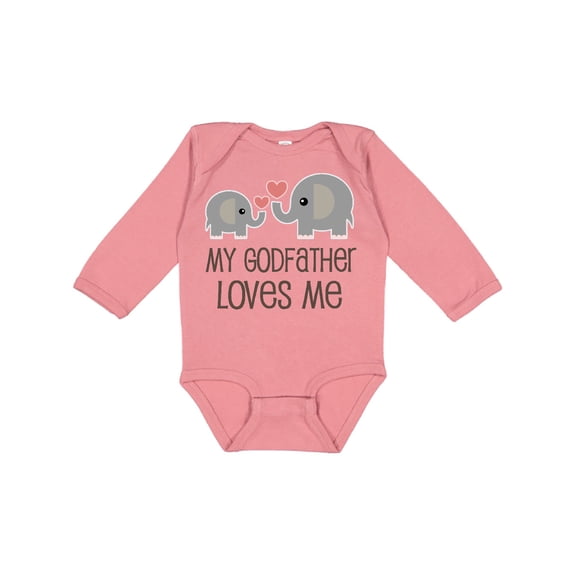 Inktastic My Godfather Loves Me Godson Boys or Girls Long Sleeve Baby Bodysuit