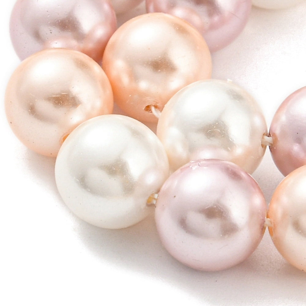 5 Strand Electroplated Shell Pearl Beads Strands Dyed Round Plum 8mm Hole: 0.8mm about 52pcs/strand 15.94 inch(40.5cm)