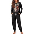 thumbnail image 4 of DISNIMO Dragonfly Flower Print Women Pajama Sets 2 Pieces Lounge Sets for Women Long Sleeve Top with Long Pajama Pants Soft Comfy Sleepwear Pjs Set with Pocket, Available in Plus Size, L, 4 of 7
