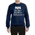 thumbnail image 2 of Wild Bobby,Papa The Man The Myth The Legend Best Daddy Father Gift, Father's Day, Unisex Crewneck Graphic Sweatshirt, Vintage Heather Navy, Small, 2 of 3