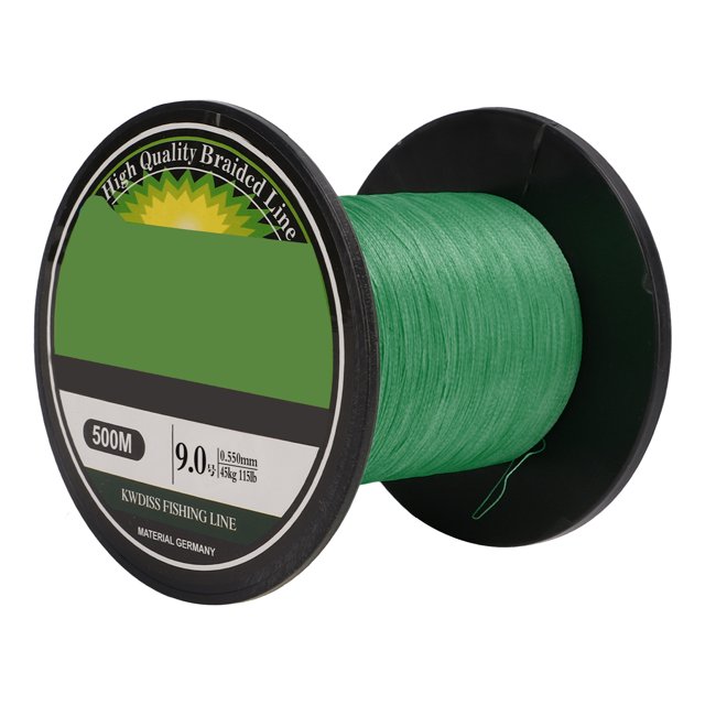 Línea de pesca Línea de pesca trenzada 4 hebras Cuerda de pesca de estiramiento cero 500 m Verde ultra fuerte para pesca en el mar 9.0