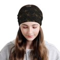 thumbnail image 6 of Yiaed Gold Spiders And Cobwebs Print Multifunction Beanie Hats for Women Men Slouchy Knit Beanie Hat Winter Hat Scarf Stretch Skull Cap, 6 of 8