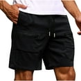 thumbnail image 2 of cllios Cargo Shorts for Men Summer Comfortable Work Shorts Workwear Athletic Shorts with Multi Zipper Pockets Fathers Day Gift Ideas Black,L, 2 of 7