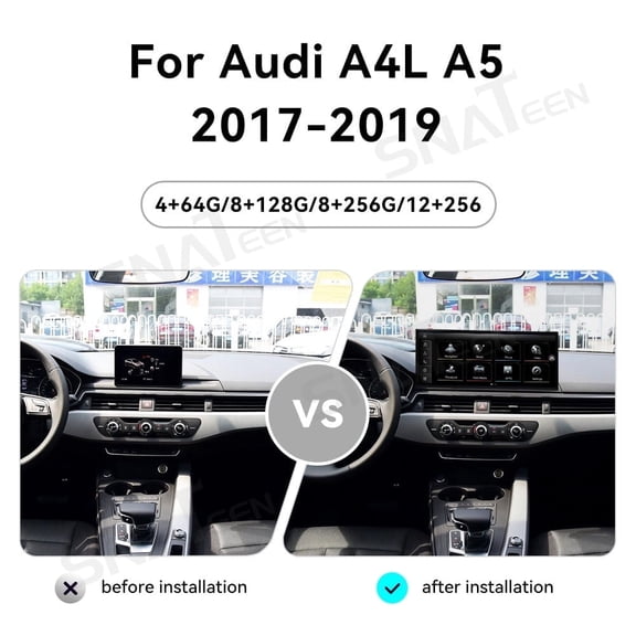 SNATEEN 15.8 inch Carplay Screen Radio Multimedia Player for Audi A4L A5 2017 2018 2019 Models Universal Car Navigation GPS Upgrade Headunit Android Display Video 1080P Touch Screen Replace System
