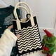 thumbnail image 1 of Zhuge Bolso de hombro tejido para mujer, bolso de mano tejido, bolso de mano tejido elegante para playa de verano, bolsos de hombro de 4,72 x 1,96 x 6,69 pulgadas (negro), 1 of 4