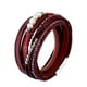 thumbnail image 5 of Pulsera de Cuero Punk para Mujeres Y Hombres, Pulsera de Regalo , rojo rojo perla, 5 of 8