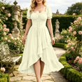 thumbnail image 2 of SAWOBUUN Renaissance Dress Women Medieval Gothic Dress Short Sleeve Lace-Up Bodice High-Low Ruffle Hem Maxi Dress for Halloween, 2 of 8