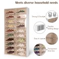 thumbnail image 4 of golytefs 10 Tiers 40 Pairs Foldable Shoe Rack Organizer Plastic Shoe Cabinet (White), 4 of 9