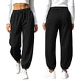 thumbnail image 4 of Pileajo Women's Casual Wide Leg Pants Drawstring High Waist Trousers Going out Jogger Pants with Side Pockets, 4 of 9