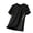 Black, variant on Men's Plus Size Quick Dry Gym T-Shirt, Short Sleeve Crew Neck Striped Athletic Tee, Gray,Size 3XL