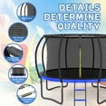 thumbnail image 4 of Outdoor Play Equipment 12FT Outdoor Big Trampoline With Inner Safety Enclosure Net, Ladder, PVC Spring Cover Padding, For Kids, Black&Blue Color,Kids Outdoor Toys, 4 of 7