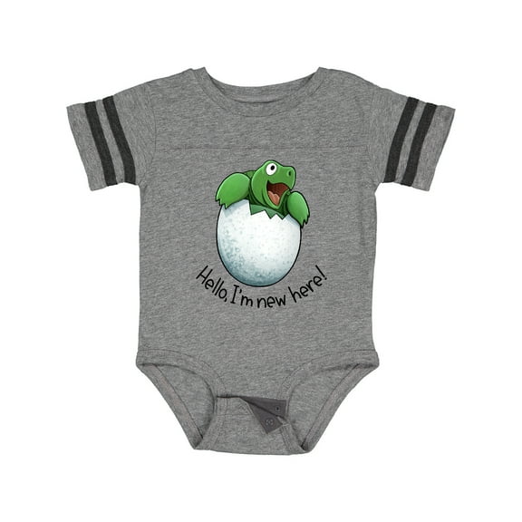 Inktastic Hello, I'm New Here Cute Baby Turtle Boys or Girls Baby Bodysuit
