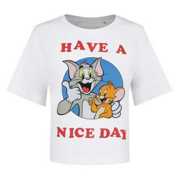 Tom and Jerry Womens Have A Nice Day Boxy Crop Top