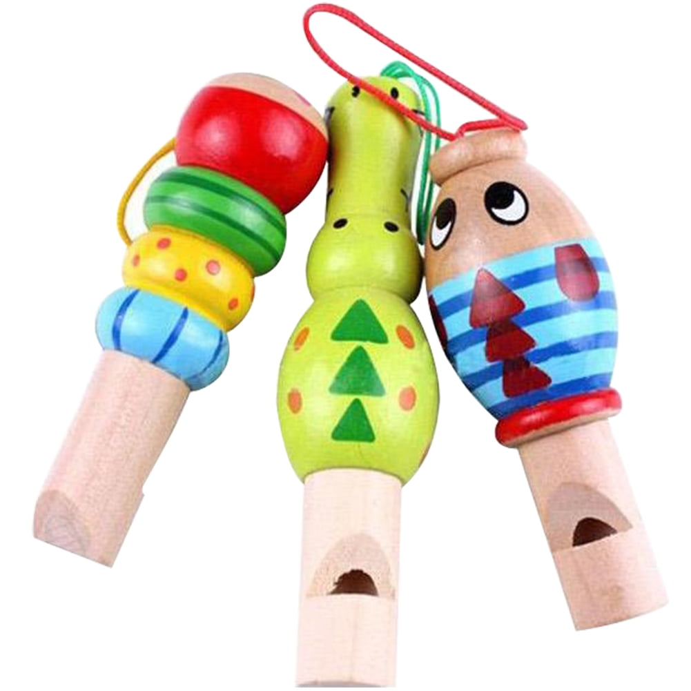 1Pc Cartoon Bird Whistle Musical Instruments Toy Baby Wooden Music Toy Kids Gift 