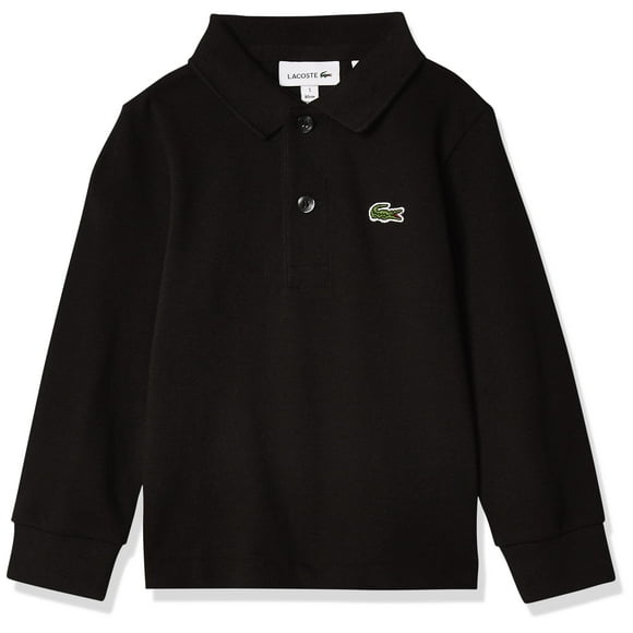 Lacoste Toddler Boy Long Sleeve Classic Solid Pique Polo, Black, 2
