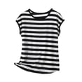 thumbnail image 3 of TAGOLD Womens Round-Neck Tank Top Striped Solid Color Sleeveless Casual Top, 3 of 5