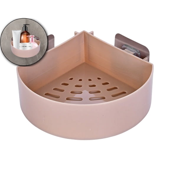 Corner Shower Caddy Suction Cup, Shower Caddy Basket Powerful Suction Bathroom, Waterproof & Rustproof Organizer for Bathroom Storage, No-Drilling Removable