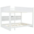 thumbnail image 5 of Euroco Wood Queen over Queen Bunk Bed with Bookcase, Shelves and USB Charging Station for Kids Teens, White, 5 of 12
