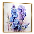 thumbnail image 2 of Designart "Bouquet of Blue and Purple Delphinium Flowers II" Floral Framed Wall Art - Blue Delphinium Hallway Framed Wall Art Decor, 2 of 6