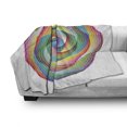 thumbnail image 3 of Rainbow Soft Flannel Fleece Throw Blanket, Spiral Rosette Pattern with Wavy Stripes Abstract Contemporary Design, Cozy Plush for Indoor and Outdoor Use, 50" x 70", Multicolor, by Ambesonne, 3 of 6