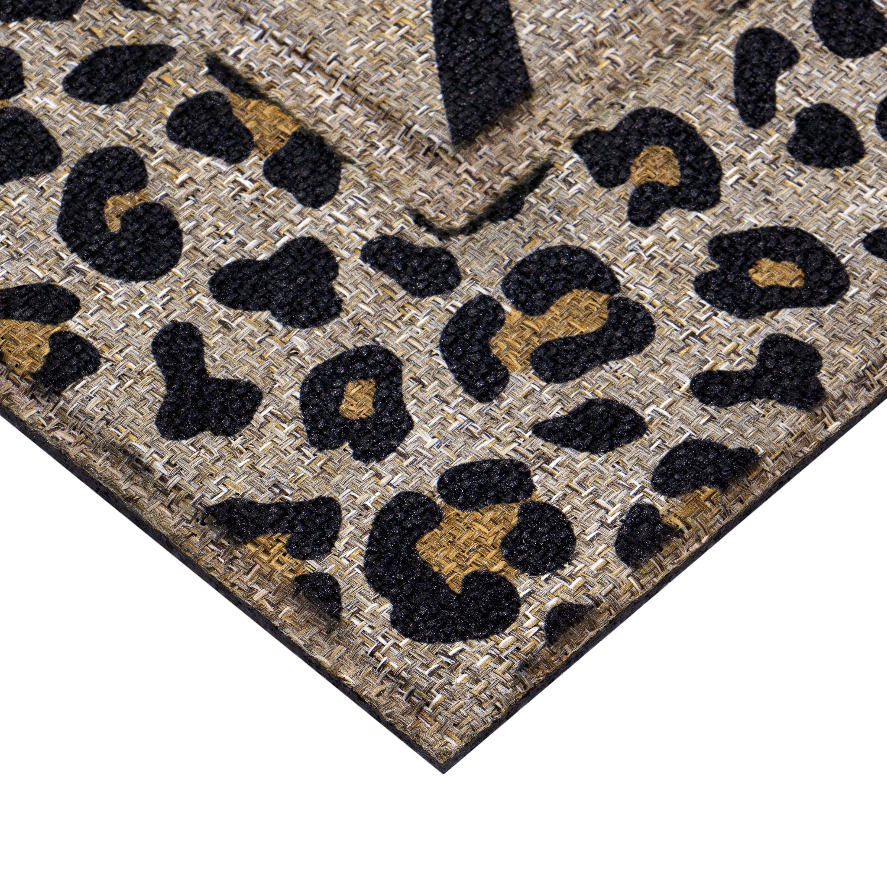 Mainstays Soho Woven Carpet Sisal Hello Leopard Entryway Doormat, 18" x 30"