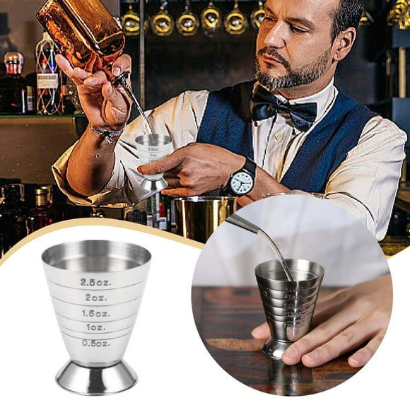 fsxdhpcsgfc Titanium Mug with Coffee Mug Ceramic Measuring Shot Cup Ounce Jigger Bar Drink Mixer Liquor Measuring Cup Measurer Milk Coffee Mug Stainless Steel