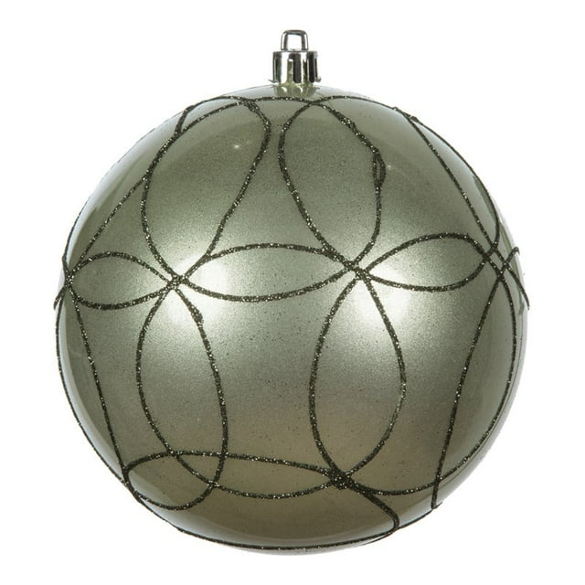 Vickerman 4.75" Cercle Paillettes Ornements en Fer Forgé Gris (Lot de 4)