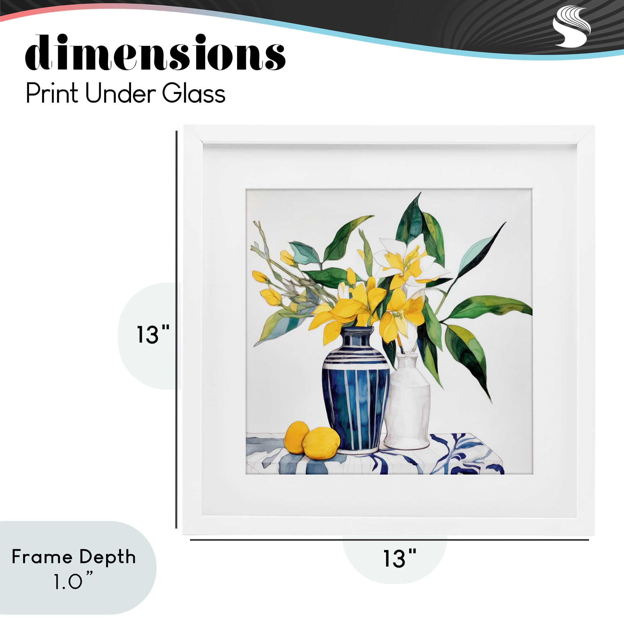 Stupell Industries Lemons And Blooms Table White Framed Print Under Glass, design by Ray Powers