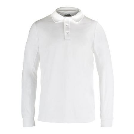 Fila Men`s Crestable Long Sleeve Tennis Polo White ( SMALL White )