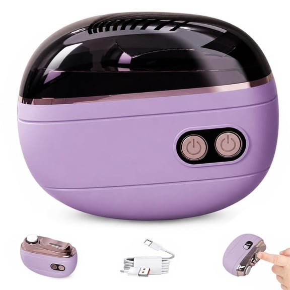2-in-1 Smart Electric Nail Clipper & Polisher, Rechargeable LED Nail Trimmer for Home Manicure & Pedicure