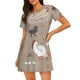 thumbnail image 1 of Fotbe Chicken Bata de Dormir para Mujer con Estampado, Camisón de Algodón de Manga Corta, Ropa de Dormir Casual, 1 of 6