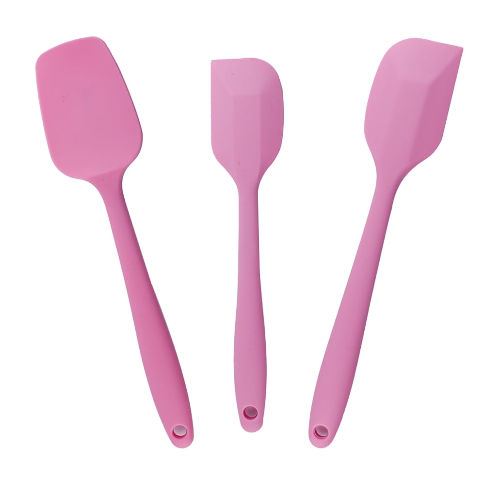 3Pcs Silicone Spatula Set , 446°F Heat-Resistant Baking Spoon & Spatulas - Ergonomic Easy-to