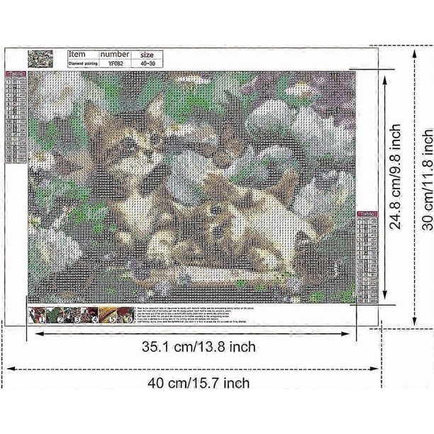 Full Rhinestone Diamond Painting - Full Diamond Embroidery Full 5D Diamond Painting for Wall Decor Diamond Embroidery Complete Kit - Cat and Butterfly