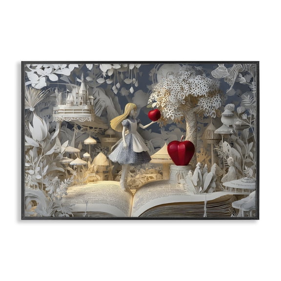 Stupell Industries Glam Fairytale Scene Papercraft Black Framed Giclee Art, 18 x 12, by The Wands Want