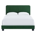 thumbnail image 2 of Pemberly Row Channel Tufted Performance Velvet Full Bed in Emerald Green, 2 of 8