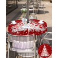 thumbnail image 3 of Christmas Tablecloth with Umbrella Hole and Zipper Christmas Tree Outdoor Tablecloths 52x70 Table Cloths Red Christmas Balls Snowflake Patio Table Cloth Cover for Holiday Party Yard Garden Cafe, 3 of 5
