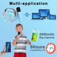 thumbnail image 4 of Kids Karaoke Machine with Bluetooth Microphones - Toys for Girls 4 5 6 7 8 9 10 11 12 Years Old - Ideal Christmas Birthday Gift for Kids & Toddler- Portable Karaoke Speakers, Blue, 4 of 9