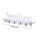 thumbnail image 3 of Estantería de pared Sweet Home Style con 4 ganchos - Estante organizador de PVC blanco para llaves, toallas y decoración, 18,5" x 6,3" x 3,1", 3 of 9