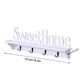 thumbnail image 3 of Organizador de estanterías de pared Sweet Home | 4 ganchos metálicos soporte de PVC | Percha decorativa blanca para llaves, toallas, bufandas | 47x8x16,5cm | Montaje fácil, decoración moderna, 3 of 9