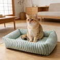 thumbnail image 5 of Winter Heated Cat & Dog Bed, 64x53x17cm Cozy Flannel Sofa Mat with Elastic Cotton Filling, Removable Washable Pet Kennel Pad for Indoor Comfort in Cold Weather, 5 of 5