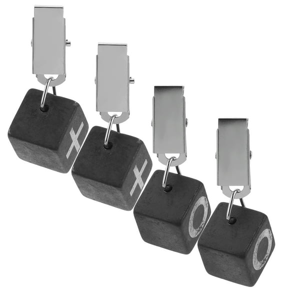 4 Pcs Outdoor Curtain Weights Table Cloth Flag for Wind Black