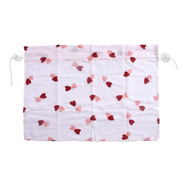 Car Window Shade for Side Windows 50 in x 70 in White or Pink Cloth with 2 Suction Cups and Drawstring Closure