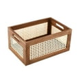 thumbnail image 5 of deevoka Woven Wood Basket Wood Frame Storage Basket Sundries Storage Basket Wood Storage S, 5 of 8
