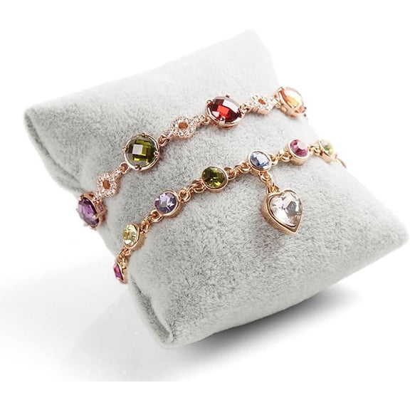 Zhuge 10 Pcs Small Jewelry Pillow Cushion Bracelet Bangle Wrist Watch Jewelry Display Holder Showcase (Grey)