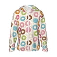 thumbnail image 1 of Balery Colorful Donuts Sudadera ligera de manga larga con capucha y protección solar UPF 50+ para hombre y mujer, ideal para pesca y running-X-Large, 1 of 7