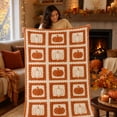 thumbnail image 2 of 59.1x39.4 Inch Fall Thanksgiving Harvest Themed Throw Blanket, Soft Cozy Leaf Pattern Decorative Blanket, Warm Seasonal Blanket For Sofa Couch Bedside Home Decor, 2 of 7