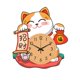 thumbnail image 1 of Reloj de pared decorativo con diseño de gato, sin tictac, para el hogar, el dormitorio y la sala de estar. S, 1 of 9