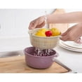 thumbnail image 6 of 2 in 1 Kitchen Colander Set with Bowl Strainer, Double-Layer Plastic Fruits Vegetable Washing Basket, BPA Free Plastic Fruits and Vegetable Washing Basket, Drain Bowls for Cleaning Washing Mixing, 6 of 7