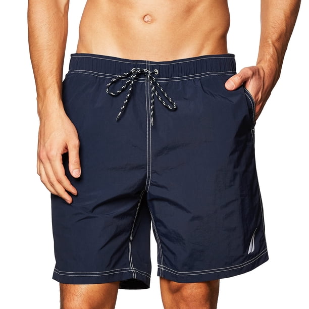 Traje de baño Nautica para hombre, estándar, liso, de secado rápido, azul marino, tamaño pequeño