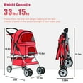thumbnail image 7 of YRLLENSDAN Pet Gear Dog Stroller Small Dogs, Folding Cat Stroller with Cup Holders 4 Wheel Pet Strollers for Small Dogs Puppy Stroller Travel Carrier Dog Stroller for Medium Dogs, Red, 7 of 7